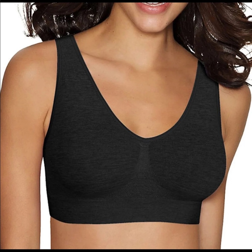 NWT Women's Hanes Bra Get Cozy Pullover ComfortFlex Fit Wirefree Black Large
